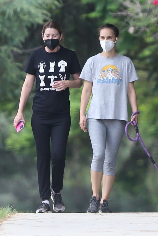 NATALIE PORTMAN and ELLEN POMPEO Out Hikinig in Los Feliz 08/22/2021