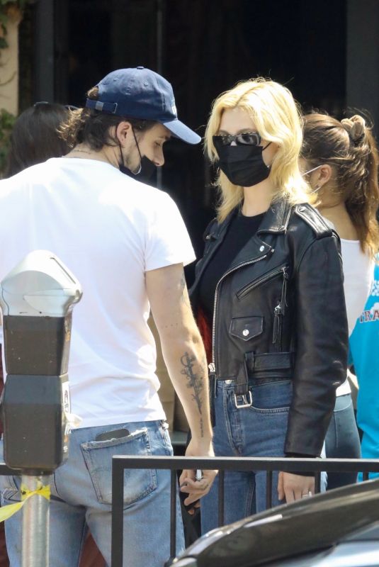 NICOLA PELTZ and Brooklyn Beckham at Alfred Cafe in West Hollywood 08/24/2021