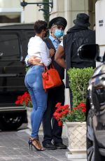 NICOLE MURPHY in Skin-tight Denim at Peninsula Hotel in Beverly Hills 08/18/2021