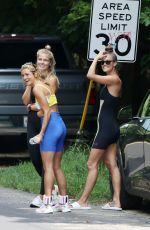 NINA AGDAL Heading to Yoga Class with Friends in New York 08/07/2021