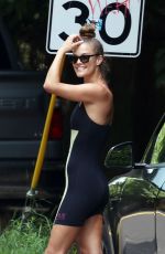 NINA AGDAL Heading to Yoga Class with Friends in New York 08/07/2021