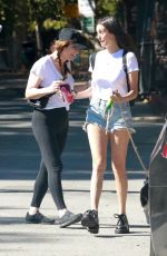 NINA DOBREV in Denim Shorts Out Hiking at Griffith Park in Los Angeles 08/07/2021
