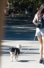 NINA DOBREV in Denim Shorts Out Hiking at Griffith Park in Los Angeles 08/07/2021