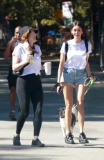 NINA DOBREV in Denim Shorts Out Hiking at Griffith Park in Los Angeles 08/07/2021