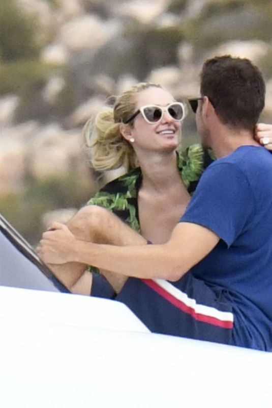 PARIS HILTON and Carter Reum at a Yacht in Sardinia 08/25/2021