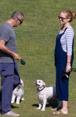 PATSY PALMER and Richard Merkell Out with Their Dogs in Malibu 08/09/2021