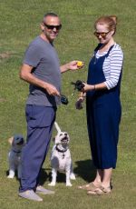 PATSY PALMER and Richard Merkell Out with Their Dogs in Malibu 08/09/2021
