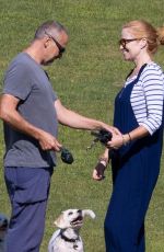 PATSY PALMER and Richard Merkell Out with Their Dogs in Malibu 08/09/2021
