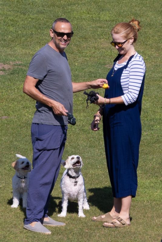 PATSY PALMER and Richard Merkell Out with Their Dogs in Malibu 08/09/2021