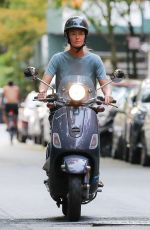 PAULINA PORIZKOVA Out Driving a Scooter in New York 08/12/2021