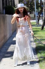 PHOEBE PRICE Out with her Dog in Los Angeles 08/03/2021