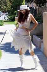 PHOEBE PRICE Out with her Dog in Los Angeles 08/03/2021
