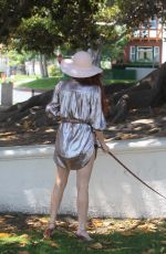 PHOEBE PRICE Out wuth Her Dog at a Park in Beverly Hills 04/28/2021