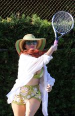PHOEBE PRICE Playing Tennis in Los Angeles 08/02/2021