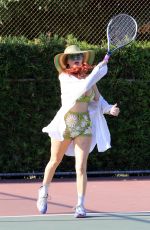 PHOEBE PRICE Playing Tennis in Los Angeles 08/02/2021