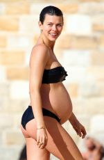 Pregnant GEORGIA FOWLER in Bikini at a Beach in Sydney 08/13/2021