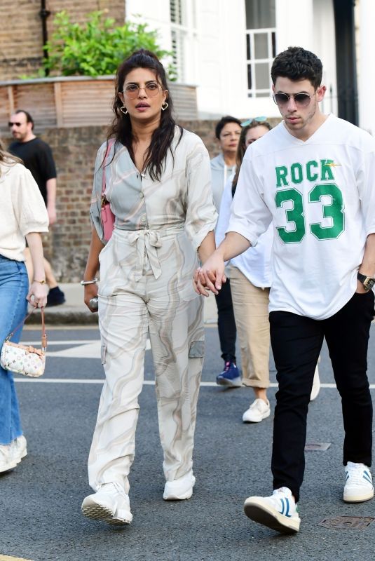 PRIYANKA CHOPRA and Nick Jonas Out in London 08/13/2021