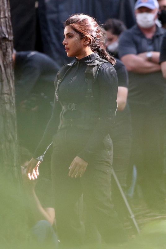 PRIYANKA CHOPRA on the Set of Citadel in Awscot 08/25/2021