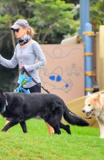 RENEE ZELLWEGER Out with Her Dogs at a Park in Laguna Beach 08/23/2021