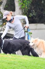 RENEE ZELLWEGER Out with Her Dogs at a Park in Laguna Beach 08/23/2021