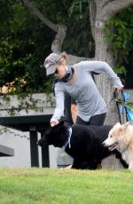 RENEE ZELLWEGER Out with Her Dogs at a Park in Laguna Beach 08/23/2021