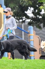 RENEE ZELLWEGER Out with Her Dogs at a Park in Laguna Beach 08/23/2021