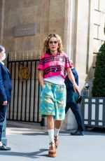 RITA ORA Leaves Hotel de Crillon in Paris 08/18/2021