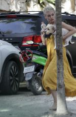 ROSE MCGOWAN Out with Her Dog in Tulum 08/03/2021