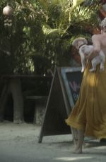 ROSE MCGOWAN Out with Her Dog in Tulum 08/03/2021
