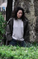 SANDRA OH on the Set of Killing Eve in London 08/17/2021