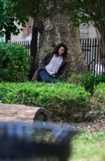 SANDRA OH on the Set of Killing Eve in London 08/17/2021