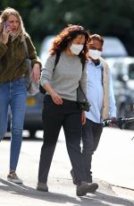 SANDRA OH on the Set of Killing Eve in London 08/23/2021