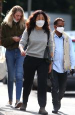 SANDRA OH on the Set of Killing Eve in London 08/23/2021