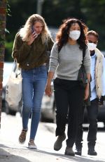 SANDRA OH on the Set of Killing Eve in London 08/23/2021
