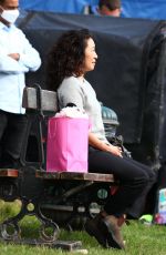 SANDRA OH on the Set of Killing Eve in London 08/23/2021