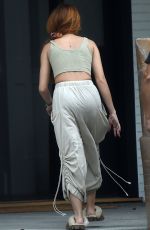 SARAH HYLAND Unpacks a Large Selivery at Her Home in Hollywood 08/18/2021