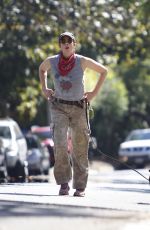 SARAH SILVERMAN Out with Her Dog in Los Angeles 08/04/2021