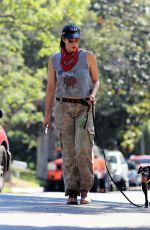 SARAH SILVERMAN Out with Her Dog in Los Angeles 08/04/2021