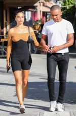 SHANINA SHAIK and Matthew Adesuyan at IL Pastaio in Beverly Hills 08/03/2021