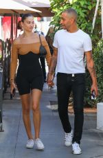 SHANINA SHAIK and Matthew Adesuyan at IL Pastaio in Beverly Hills 08/03/2021