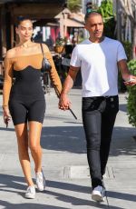 SHANINA SHAIK and Matthew Adesuyan at IL Pastaio in Beverly Hills 08/03/2021