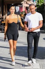 SHANINA SHAIK and Matthew Adesuyan at IL Pastaio in Beverly Hills 08/03/2021