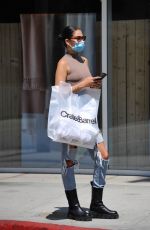 SHANINA SHAIK in Ripped Denim Out Shopping in Beverly Hills 08/26/2021