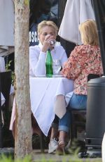 SHARON STONE Arrives at Toscana Restaurant in Brentwood 08/12/2021