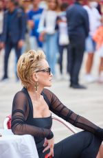 SHARON STONE at Dolce & Gabbana Photoshoot in Venice 08/27/2021