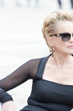 SHARON STONE at Dolce & Gabbana Photoshoot in Venice 08/27/2021