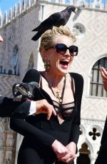 SHARON STONE at Dolce & Gabbana Photoshoot in Venice 08/30/2021