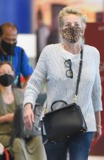 SHARON STONE at JFK Airport in New York 08/28/2021