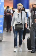 SHARON STONE at JFK Airport in New York 08/28/2021