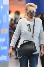 SHARON STONE at JFK Airport in New York 08/28/2021